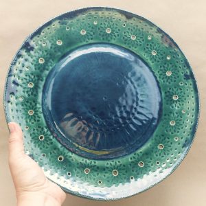 Keramický tác "Oceánská krajka" - průměr 31cm