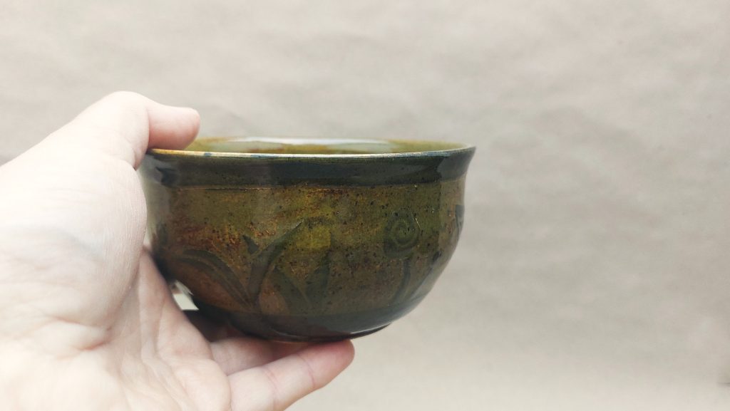Keramická miska se Sgraffito "Olivová zahrada" - kamenina 460ml