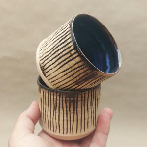Ručně vyráběný keramický set hrnků "Před bouří" - 120 a 140ml